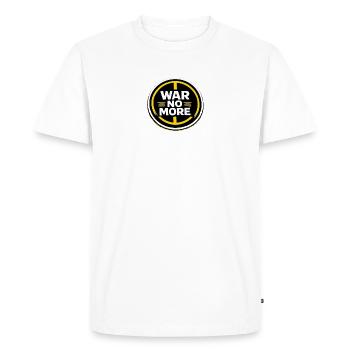 War No More – Sticker Peace & Humanity  - T-shirt Premium bio Homme - blanc - Devant - Nico (187cm)