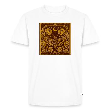 Moonlit Moth in Floral Arc - Men's Premium Organic T-Shirt - white - Front - Nico (187cm)