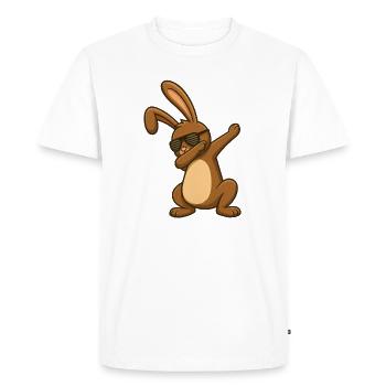 Lapin de Pâques Danse de Pâques Dab - T-shirt Premium bio Homme - blanc - Devant - Nico (187cm)
