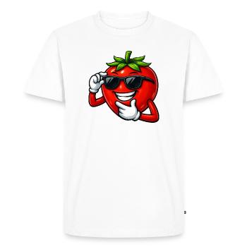 Cool Cartoon Tomato Comic Vegetable Fun - Men's Premium Organic T-Shirt - white - Front - Nico (187cm)