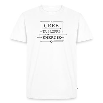 Crée ta propre énergie - T-shirt Premium bio Homme - blanc - Devant - Nico (187cm)