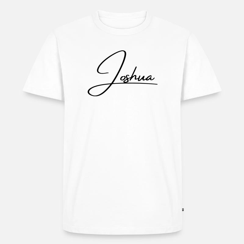 Nom de Josué - Écriture cursive élégante - T-shirt Premium bio Homme - blanc