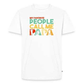 Mes personnes préférées m’appellent Papa Bûcheronnier - T-shirt Premium bio Homme - blanc - Devant - Nico (187cm)
