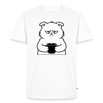 Nasty Cat Coffee Outline - Men's Premium Organic T-Shirt - white - Front - Nico (187cm)