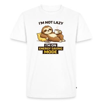 Sloth in Energy Saving Mode - Men's Premium Organic T-Shirt - white - Front - Nico (187cm)