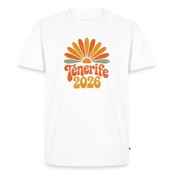 Tenerife 2026 Sunrise - Men's Premium Organic T-Shirt - white - Front - Nico (187cm)