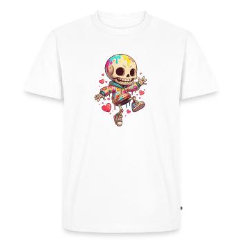 Colorful skeleton in hoodie dance - Men's Premium Organic T-Shirt - white - Front - Nico (187cm)