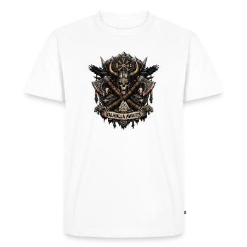 Le Valhalla attend le blason viking - T-shirt Premium bio Homme - blanc - Devant - Nico (187cm)