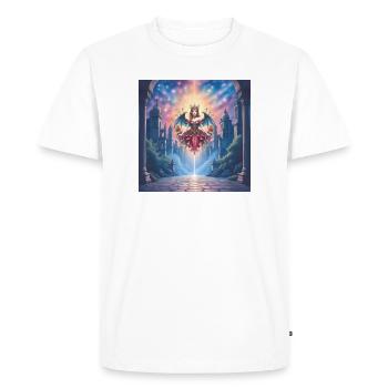 Winged Queen in Celestial Portal - Men's Premium Organic T-Shirt - white - Front - Nico (187cm)
