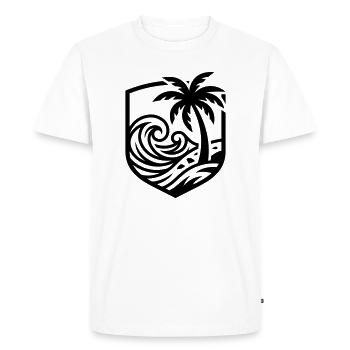 Océan de plage des palmiers - T-shirt Premium bio Homme - blanc - Devant - Nico (187cm)