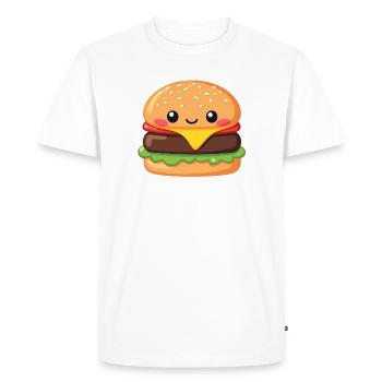 hamburger - T-shirt Premium bio Homme - blanc - Devant - Nico (187cm)