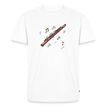 Sketch de flûte - T-shirt Premium bio Homme - blanc - Devant - Nico (187cm)