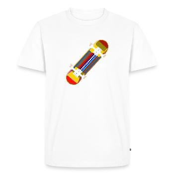 Skateboard Pixel Graphic - Men's Premium Organic T-Shirt - white - Front - Nico (187cm)