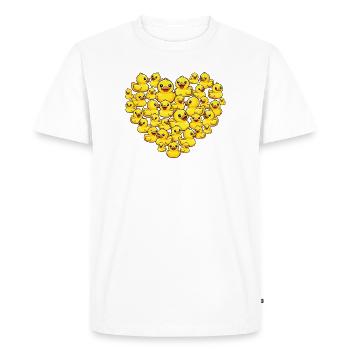 Art du canard en caoutchouc Cœur de Canard Amant de Canard - T-shirt Premium bio Homme - blanc - Devant - Nico (187cm)