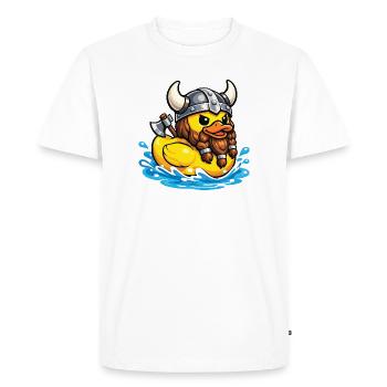Rubber Duck Viking Duck Lover Norse Duckie - Men's Premium Organic T-Shirt - white - Front - Nico (187cm)
