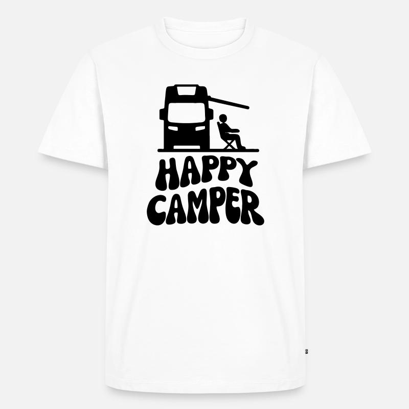 Camper Happy - Männer Premium Bio T-Shirt - Weiß