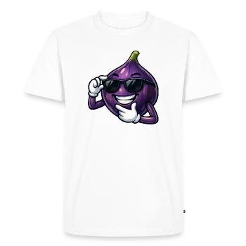 Cool Fig Cartoon Comic Fruit Summer Fruit - Men's Premium Organic T-Shirt - white - Front - Nico (187cm)