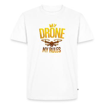 Drone, mes règles drone pilote - T-shirt Premium bio Homme - blanc - Devant - Nico (187cm)