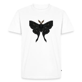Moon Moth Moth Gothic Tattoo - Men's Premium Organic T-Shirt - white - Front - Nico (187cm)