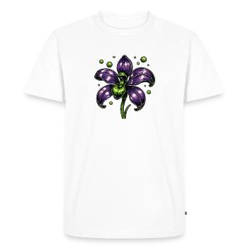 Purple Orchid Flower Botany - Men's Premium Organic T-Shirt - white - Front - Nico (187cm)