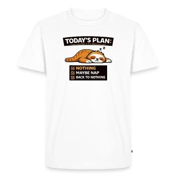 Plan aujourd’hui : Liste de contrôle pour la sieste du chat - T-shirt Premium bio Homme - blanc - Devant - Nico (187cm)