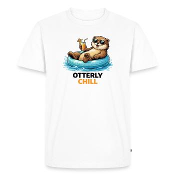 Chill Bear on Inflatable Paradise - Men's Premium Organic T-Shirt - white - Front - Nico (187cm)