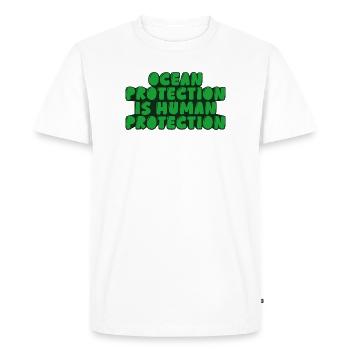 La protection des océans est une protection humaine - T-shirt Premium bio Homme - blanc - Devant - Nico (187cm)