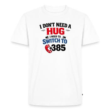 Pas de câlin, appel numéro 385 - T-shirt Premium bio Homme - blanc - Devant - Nico (187cm)