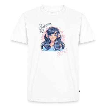Kawaii Gamer Girl – Motif mignon de streamer d’anime - T-shirt Premium bio Homme - blanc - Devant - Nico (187cm)