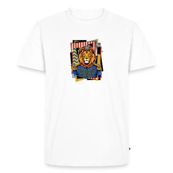 Löwe König Zirkusdirektor Pop-Art - Men's Premium Organic T-Shirt - white - Front - Nico (187cm)