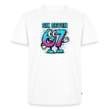 Six Seven 67 Meme Glitch Mascotte Italian Brainrot - T-shirt Premium bio Homme - blanc - Devant - Nico (187cm)