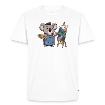 Koala Painter: Colorful Mountain Landscape - Men's Premium Organic T-Shirt - white - Front - Nico (187cm)