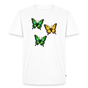 Butterflies Neon - Men's Premium Organic T-Shirt - white - Front - Nico (187cm)