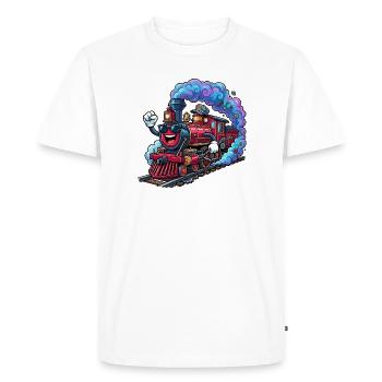 Locomotive colorée et ludique - T-shirt Premium bio Homme - blanc - Devant - Nico (187cm)