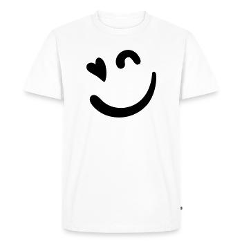 Beacon Logo – Neon Pink - Men's Premium Organic T-Shirt - white - Front - Nico (187cm)