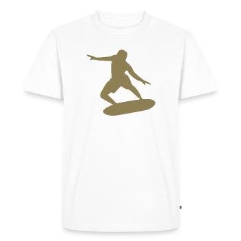 Silhouette de surfeur Surf Minimaliste - T-shirt Premium bio Homme - blanc - Devant - Nico (187cm)