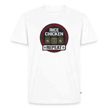 Saison de taille avec déficit calorique réduit - T-shirt Premium bio Homme - blanc - Devant - Nico (187cm)