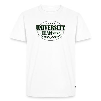 Uni Team 2026 Vintage Rubber Stamp - Men's Premium Organic T-Shirt - white - Front - Nico (187cm)