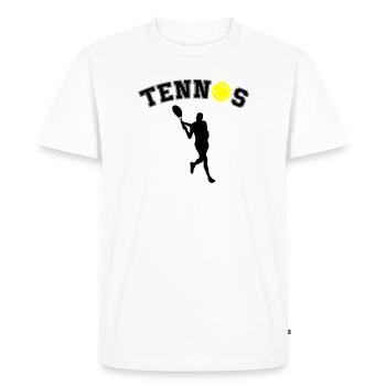 Silhouette de la Nuit Balle de Tennis - T-shirt Premium bio Homme - blanc - Devant - Nico (187cm)