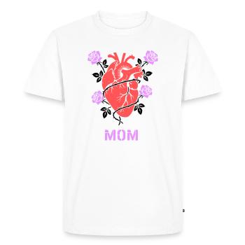 Maman des Roses du Cœur Anatomique - T-shirt Premium bio Homme - blanc - Devant - Nico (187cm)