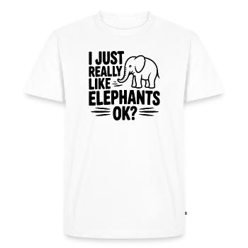I Just Really Like Elephants Ok? - Men's Premium Organic T-Shirt - white - Front - Nico (187cm)