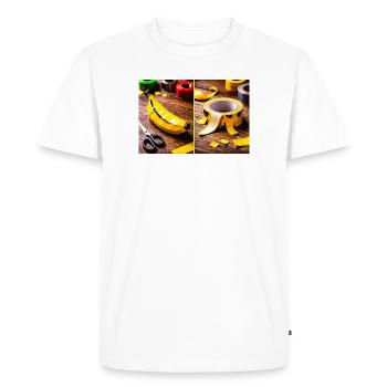 Art banane à ruban jaune - T-shirt Premium bio Homme - blanc - Devant - Nico (187cm)