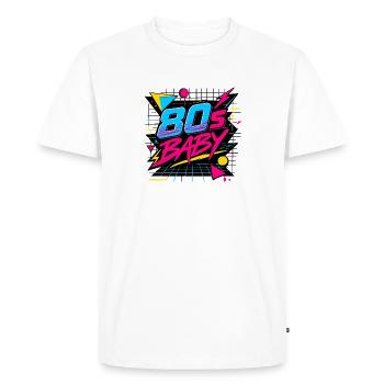 80s Baby Neon Retro - Men's Premium Organic T-Shirt - white - Front - Nico (187cm)