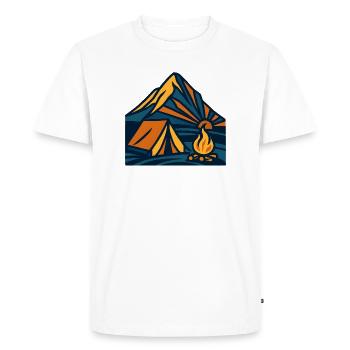 Mountain Tent Campfire Evening - Men's Premium Organic T-Shirt - white - Front - Nico (187cm)