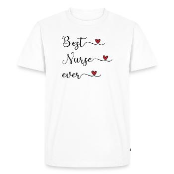 Nurse - best nurse - Men's Premium Organic T-Shirt - white - Front - Nico (187cm)