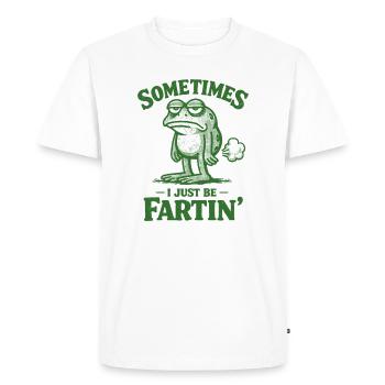 Parfois, je suis juste une grenouille qui pète. - T-shirt Premium bio Homme - blanc - Devant - Nico (187cm)