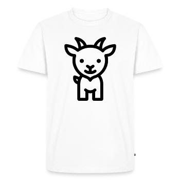 chèvre - T-shirt Premium bio Homme - blanc - Devant - Nico (187cm)