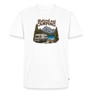 Camping Rentner Spruch Retired And Camping Camper - Men's Premium Organic T-Shirt - white - Front - Nico (187cm)