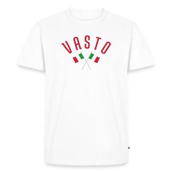 Vasto Crossed Italian Flags - Men's Premium Organic T-Shirt - white - Front - Nico (187cm)