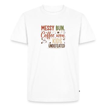 Messy Bun, Coffee Won - Men's Premium Organic T-Shirt - white - Front - Nico (187cm)